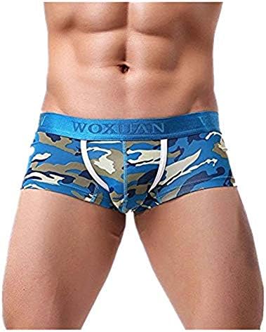 Kimdera Fashion Mens Briefs Camouflage Print Shorts Cotton Breathable Soft Underwear Bulge Pouch Underpant