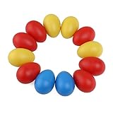 Tinksky 12pcs Plastic Percussion Musical Egg Maracas Egg Shakers Child Kids Toys (Random Color)