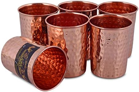 Crockery Wala & Company Pure Copper Hammered Glass (8pcs)