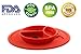 Silicone Mini Placemat - Baby Plate - Toddler Feeding Mat - by Hot1cE - Strong Suction Base - Portable - BPA Free - 100% Food Grade Silicone - Fits most highchairs, Microwave and Dishwasher safe (RED)