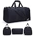 MIER Gym Duffel Bag for Men and Women with Shoe Compartment, Carry On Size, 20inches, Sets of 2(Large and Small), Black