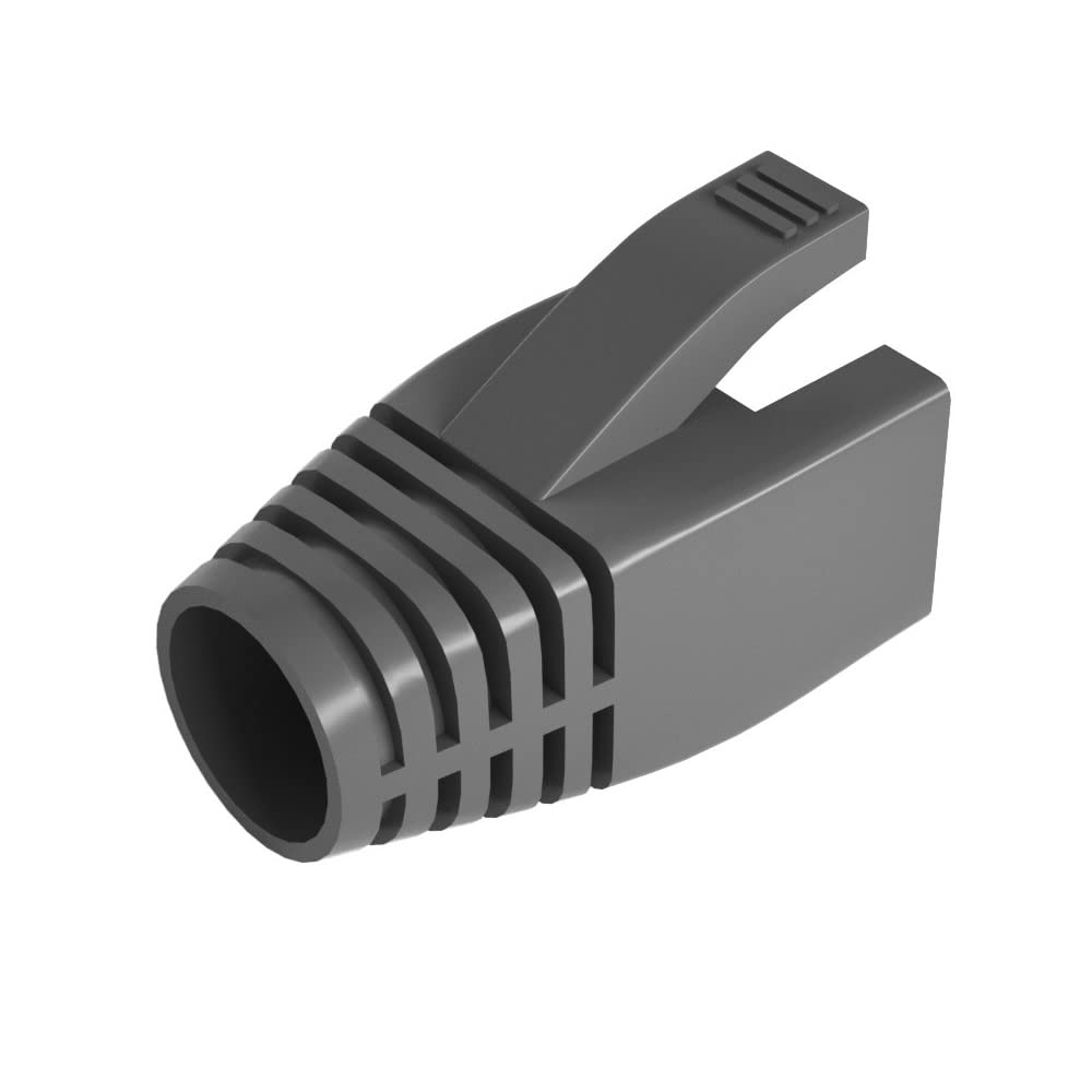 VIVOCH 50 Pcs Cat6 Cat6A Cat7 Strain Relief Boot, RJ45 Plug Connector Cover Modular Network Plug Connector Cap Cable Connector Boots, Dark Grey