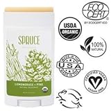 Spruce Naturals: The All Natural Deodorant for Women and Men That Really Works, Aluminum free, Cruelty free, Non GMO, USDA Organic Deodorant with Coconut Oil + Shea Butter - Fresh Lemongrass + Pine