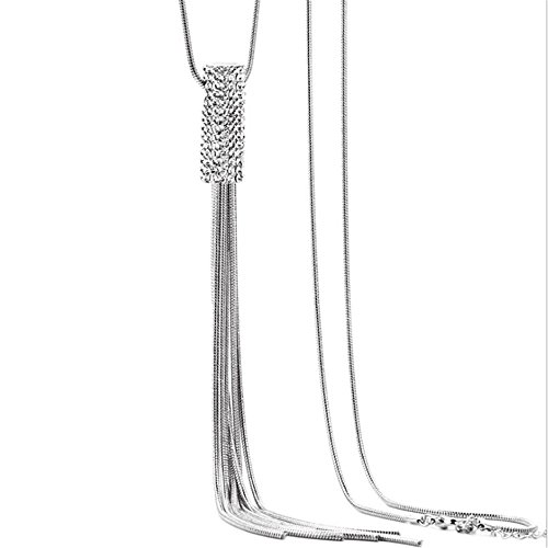 Women's Fashion Jewelry Simple Tassel Pendant Long Chain Necklace