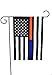 Thin Blue Line And Thin Red Line Flag Garden Flag 12.5 x 18 Inch Made By Oxford Honoring Law Enforcement Officers and Firefighter Flags