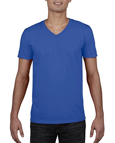 Gildan Mens Soft Style V-Neck Short Sleeve T-Shirt (XL) (Royal)