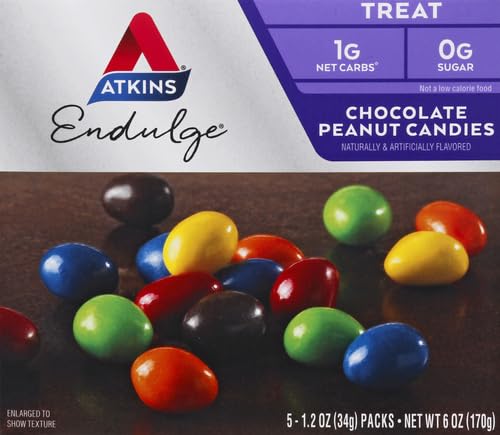 ATKINS ENDULGE CHOCOLATE PEANUT CANDIES, DESSERT FAVORITE, 0G SUGAR, 20 COUNT