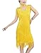 Whitewed Vintage 1920s 20S Great Gatsby Style Flapper Dresses Costumes Outfits,Yellow,12/14