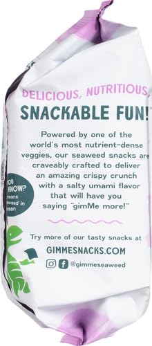 GIMME SEAWEED ORGANIC PREMIUM ROASTED SEAWEED SNACKS, TERIYAKI, 10G SHARING PACK (SINGLE) KETO, VEGAN, GLUTEN-FREE, GREAT SOURCE OF OMEGA3S AND IODINE HEALTHY ON-THE-GO SNACK FOR KIDS AND ADULTS
