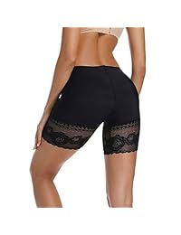 Slip Shorts para debajo de los vestidos de las mujeres elástico anti rozaduras muslos bandas de ropa interior de encaje Panty