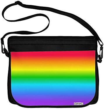 Horizontal Rainbow Gradient Neoprene Laptop Shoulder Bag All Over Print