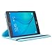 Fulland PU Leather 360 Rotating Stand Case for Samsung Tab A 8.0 - Blue Flower