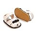 Kuner Baby Girls Cotton Bowknot Rubber Sole Non-Slip Outdoor Toddler Summer Sandals First Walkers Shoes (12cm(6-12months), Beige)
