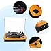 Record Player,JOPOSTAR Bluetooth Turntable 3-Speed Belt Driven with Built-in Stereo Speakers, Aux Input & RCA Output, Natural Woodthumb 2