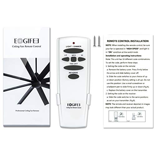 Eogifee Ceiling Fan Remote Control Of Replacement For Hampton