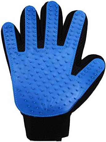 Auskio Deshedding Glove Pet Grooming Glove -Enhanced Five Finger Dog Brush Glove Cat Hair Remover Deshedding Mitt - Massage Tool Gentle Brush with Rubber Tips for Dogs &amp; Cats with Long &amp; Short Fur