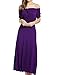 Meaneor Women Boho Cap Sleeve Smocked Waist Tiered Renaissance Summer Maxi Dress Purple XXL