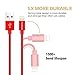 [Apple MFi Certified] Metal USB Lightning Cable, Foxsun iphone Charging Cable 5Ft/1.5M Metal Braided Lightning Cable Cords for iphone X/8/7/7Plus/6/6Plus/6S/6S Plus/5/5S/5C/SE, iPad Pro/Air/Mini (Red)