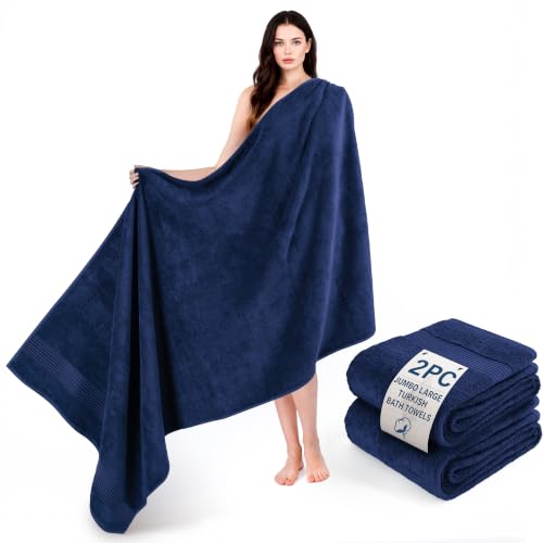 Cotton Paradise 2 Piece Bath Sheet Set Navy Blue