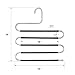 HonTop 3 Pack Pants Hangers S-Shape 5 Layers Stainless Steel with Black Silicone Coating Multi Clothes Cascading Pants Hangers Space Saving Clothes Organizer for Jeans Pants Scarf Ties Towels