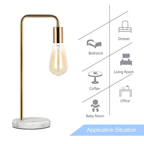 image for Lerro Desk Lamp, Gold Table Lamp Industrial Nightstand Lamp, Edison La