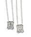 Scapular with Engraved Medal of Jesus & Our Lady of Mount Carmel, Oxidized Silver Tone, Made in Italy - 15 Inch