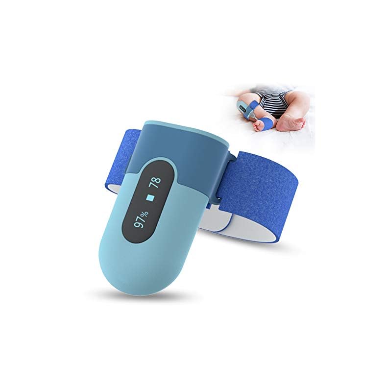 Wellue Baby Foot Monitor,Track Heart Rate, Average Oxygen Level and Movement, Wearable with Bluetooth, Fits Babies 0-36…