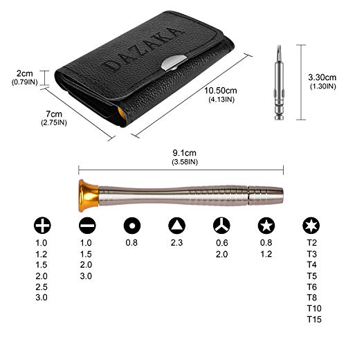 DAZAKA Brillenschraubenzieherset Feinmechaniker Mini Schraubendreher Set 25 in 1 Brillen Werkzeug mit Tragbarem… – Bild 5