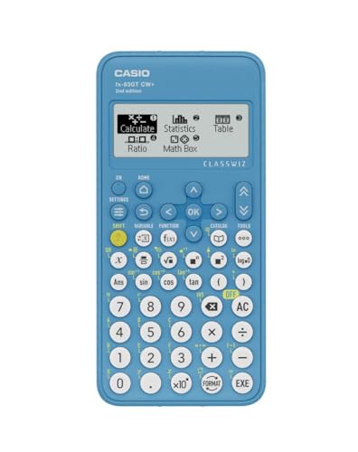 Casio fx-83GTCW+ wissenschaftlicher Taschenrechner, Blau (UK-Version), Upgrade vom vorherigen fx-83GTCW-Modell