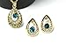 KATGI Fashion Austrian Crystal Angel Teardrop Pendant Necklace & Earrings (Set of 2) (Gold Green)