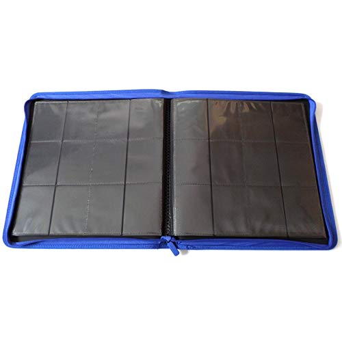 docsmagic.de Pro-Player 12-Pocket Playset Zip-Album Dark Blue - 480 Card Binder - MTG - PKM - YGO