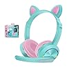 Cat-Ear-LED-Light-Up-Bluetooth-Headsets-with-MicNoise-Cancelling-Wireless-Headphones-Hands-Free-Headset-for-Children-Boys-Girls-Light-Blue Kids Headphones,Cat Ear LED Light Up Bluetooth Headsets with Mic,Noise Cancelling Wireless Headphones Hands Free Headset…