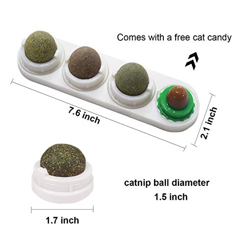 Malier Catnip Toys for Cat Catnip Edible Balls Playing Toys, Rotatable Licking Treats Ball Contains Solid Natural Catnip, Stimulating Appetit - Thumbnail 3