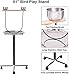 PETSITE Bird Perch Stand Stainless Steel Parrot Training Perch Stand with Feeding Bowls & Potty Tray & Wheels, Large Parrot Play Stand, Height 51″ Inchthumb 1