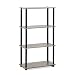 Furinno (99557GYW/BK) Turn-N-Tube 4-Tier Multipurpose Shelf Display Rack - French Oak Grey/Black