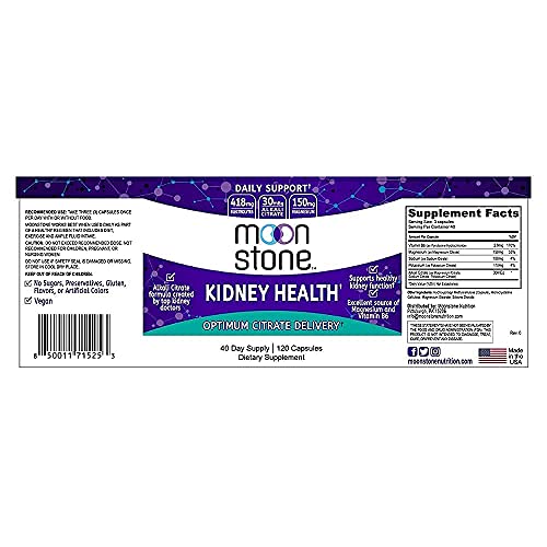Moonstone Nutrition Kidney Health Capsules Daily Kidney Supplement