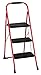COSCO 3-Step Big Step Folding Step Stool with Rubber Hand Grip, Red