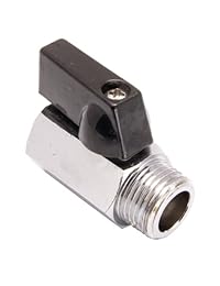 Durachoice 3 8" válvula de bola de mini latón bañada en cromo, hembra x macho NPT