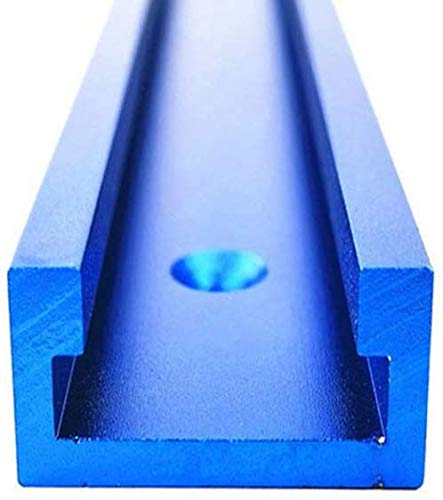 Aluminum Alloy T-Track,T-Slot with Predrilled Mounting Holes,Miter Jig Tool for Woodworking Router Blue Length 400mm