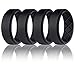 Egnaro Silicone Ring Men, Inner Arc Ergonomic Breathable Design, Mens Silicone Wedding Band 4 Rings / 1 Ring Rubber Wedding Bands, 9mm Wide-2.5mm Thick