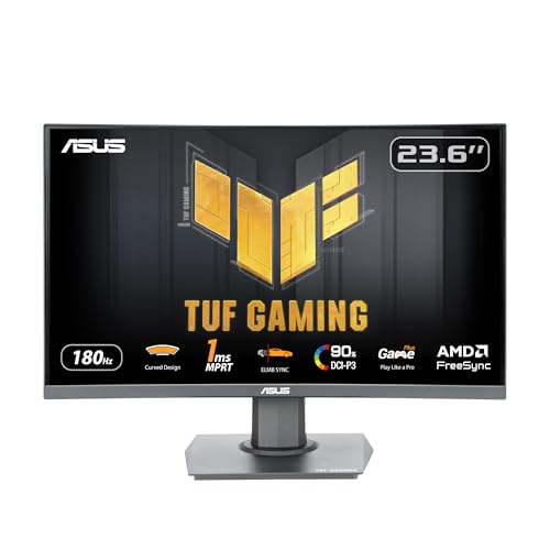 ASUS TUF Gaming 24 Inch 1080p 180Hz Curved FreeSync Gaming Monitor