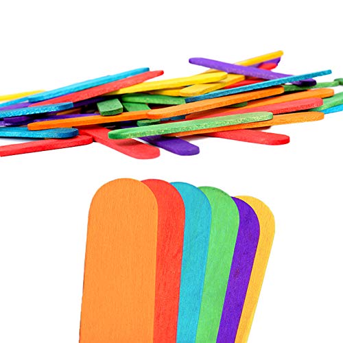 200 PCS Colorful Craft Sticks Natural Wooden 4-1/2" Length Treat Sticks Great for DIY Craft Creative Designs
