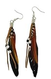 Teens Girls Womens Bohemian Natural Feather Earrings