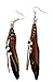 Teens Girls Womens Bohemian Natural Feather Earrings