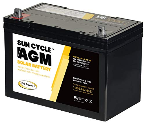 Carmanah CMH-AGM-100 100 Amp AGM Deep Cycle Rechargeable Replacement Battery for PV Solar and Inverters (No Maintenance)