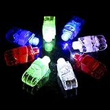 SUNMALL Rave finger flashlights, 100 pcs Magic LED super bright pointers lacer Finger Beam Lights bulk Light up Rings Strap on LED Fingers Toys Party Favor-White, Red, Blue, Green