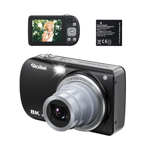 Rollei Powerflex Compact Ultra Digitalkamera 88MP 8K mit 7X Optischer Zoom