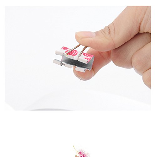 Pack of 24 Cute Lovely Spring-Loaded File Organizer Paper Holder Metal Binder Clips, Assorted Color (Large)