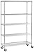 Seville Classics UltraDurable Commercial-Grade 5-Tier NSF-Certified Steel Wire Shelving with Wheels, 48" W x 18" D x 72" H, x x, Plated primary