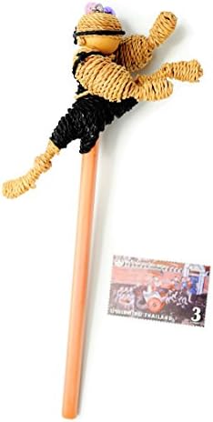 Perdit Smiggle Pencil Case For Girls Boxing Canvas Pencil Case Pen Holder Pancil The Doll Made From Water Hyacinth Boxing Doll Famous Handicrafts Big012 (Kick The Nape of The Neck (Black))